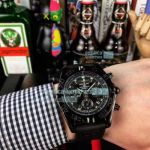 High Replica Breitling Chronometre Black Dial Black Bezel  Black Rubber Strap Watch 43mm
